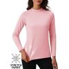 imageTACVASEN Womens Thermal Long Sleeve Mock Turtleneck Shirt Fleece Lined Base Layer Tops for Cold Weather WorkoutLightpink
