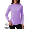 imageTACVASEN Womens Thermal Long Sleeve Mock Turtleneck Shirt Fleece Lined Base Layer Tops for Cold Weather WorkoutLtpurple