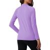 imageTACVASEN Womens Thermal Long Sleeve Mock Turtleneck Shirt Fleece Lined Base Layer Tops for Cold Weather WorkoutLtpurple