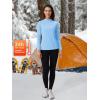 imageTACVASEN Womens Thermal Long Sleeve Mock Turtleneck Shirt Fleece Lined Base Layer Tops for Cold Weather WorkoutLtskyblue