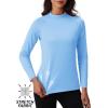 imageTACVASEN Womens Thermal Long Sleeve Mock Turtleneck Shirt Fleece Lined Base Layer Tops for Cold Weather WorkoutLtskyblue