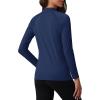 imageTACVASEN Womens Thermal Long Sleeve Mock Turtleneck Shirt Fleece Lined Base Layer Tops for Cold Weather WorkoutNavy