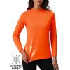 imageTACVASEN Womens Thermal Long Sleeve Mock Turtleneck Shirt Fleece Lined Base Layer Tops for Cold Weather WorkoutOrange