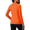 imageTACVASEN Womens Thermal Long Sleeve Mock Turtleneck Shirt Fleece Lined Base Layer Tops for Cold Weather WorkoutOrange