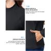 imageTACVASEN Womens Thermal Shirts Mock Turtleneck Fleece Lined Long Sleeve Underwear Water Resistant Athletic Base LayerBlack