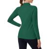 imageTACVASEN Womens Thermal Shirts Mock Turtleneck Fleece Lined Long Sleeve Underwear Water Resistant Athletic Base LayerEmerald Green
