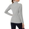 imageTACVASEN Womens Thermal Shirts Mock Turtleneck Fleece Lined Long Sleeve Underwear Water Resistant Athletic Base LayerLight Grey