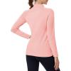 imageTACVASEN Womens Thermal Shirts Mock Turtleneck Fleece Lined Long Sleeve Underwear Water Resistant Athletic Base LayerLight Pink