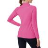 imageTACVASEN Womens Thermal Shirts Mock Turtleneck Fleece Lined Long Sleeve Underwear Water Resistant Athletic Base LayerRose Red