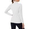 imageTACVASEN Womens Thermal Shirts Mock Turtleneck Fleece Lined Long Sleeve Underwear Water Resistant Athletic Base LayerWhite