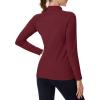 imageTACVASEN Womens Thermal Shirts Mock Turtleneck Fleece Lined Long Sleeve Underwear Water Resistant Athletic Base LayerWine Red