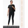imageTACVASEN Workout Tops for Women Short Sleeve Cropped Split Back Athletic Shirts Breathable Exercise Running Gym ShirtsBlack