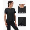 imageTACVASEN Workout Tops for Women Short Sleeve Cropped Split Back Athletic Shirts Breathable Exercise Running Gym ShirtsBlack