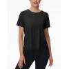 imageTACVASEN Workout Tops for Women Short Sleeve Cropped Split Back Athletic Shirts Breathable Exercise Running Gym ShirtsBlack