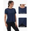 imageTACVASEN Workout Tops for Women Short Sleeve Cropped Split Back Athletic Shirts Breathable Exercise Running Gym ShirtsNavy