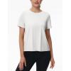 imageTACVASEN Workout Tops for Women Short Sleeve Cropped Split Back Athletic Shirts Breathable Exercise Running Gym ShirtsWhite