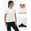 imageTACVASEN Workout Tops for Women Short Sleeve Cropped Split Back Athletic Shirts Breathable Exercise Running Gym ShirtsWhite