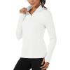 imageTACVASEN Womens Quarter Zip Pullover Fleece Lined Golf Shirt Long Sleeve Workout Tops Athletic Sweatshirt for WomenWhite