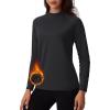 imageTACVASEN Womens Thermal Long Sleeve Mock Turtleneck Shirt Fleece Lined Base Layer Tops for Cold Weather WorkoutBlack