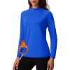 imageTACVASEN Womens Thermal Long Sleeve Mock Turtleneck Shirt Fleece Lined Base Layer Tops for Cold Weather WorkoutColorblue