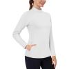 imageTACVASEN Womens Thermal Shirts Mock Turtleneck Fleece Lined Long Sleeve Underwear Water Resistant Athletic Base LayerWhite