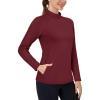 imageTACVASEN Womens Thermal Shirts Mock Turtleneck Fleece Lined Long Sleeve Underwear Water Resistant Athletic Base LayerWine Red