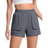 imageTACVASEN Womens 35quot High Waisted Athletic Shorts Lightweight Running Workout Shorts with Pockets Gym Water ResistantDarkgrey