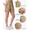 imageTACVASEN Womens 35quot High Waisted Athletic Shorts Lightweight Running Workout Shorts with Pockets Gym Water ResistantKhaki