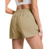 imageTACVASEN Womens 35quot High Waisted Athletic Shorts Lightweight Running Workout Shorts with Pockets Gym Water ResistantKhaki