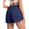 imageTACVASEN Womens 35quot High Waisted Athletic Shorts Lightweight Running Workout Shorts with Pockets Gym Water ResistantNavy