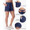imageTACVASEN Womens 35quot High Waisted Athletic Shorts Lightweight Running Workout Shorts with Pockets Gym Water ResistantNavy
