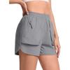 imageTACVASEN Womens 35quot High Waisted Athletic Shorts Lightweight Running Workout Shorts with Pockets Gym Water ResistantLgray