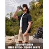 imageTACVASEN Fishing Shirts for Men Cool Hiking Shirt Button Up Short Sleeve SPF UPF 50 Sun Shirt Quick Dry for TacticalBlack