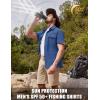 imageTACVASEN Fishing Shirts for Men Cool Hiking Shirt Button Up Short Sleeve SPF UPF 50 Sun Shirt Quick Dry for TacticalBluegray
