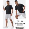 imageTACVASEN Mens Lightweight Athletic TShirts Quick Dry Workout Gym Tops Short Sleeve Running Tee Shirt Performance ActivewearBlack