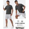 imageTACVASEN Mens Lightweight Athletic TShirts Quick Dry Workout Gym Tops Short Sleeve Running Tee Shirt Performance ActivewearDark Gray