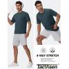 imageTACVASEN Mens Lightweight Athletic TShirts Quick Dry Workout Gym Tops Short Sleeve Running Tee Shirt Performance ActivewearDark Green