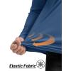 imageTACVASEN Mens Long Sleeve Athletic Shirts 14 Pullover Zip Sun Protection Rash Guard UPF 50 Outdoor Running TShirts01blue Grey