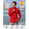 imageTACVASEN Mens Long Sleeve Athletic Shirts 14 Pullover Zip Sun Protection Rash Guard UPF 50 Outdoor Running TShirts11tomato Red