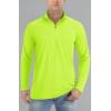 imageTACVASEN Mens Long Sleeve Athletic Shirts 14 Pullover Zip Sun Protection Rash Guard UPF 50 Outdoor Running TShirts19fluorescent Green