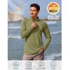 imageTACVASEN Mens Long Sleeve Athletic Shirts 14 Pullover Zip Sun Protection Rash Guard UPF 50 Outdoor Running TShirts22dull Cyan
