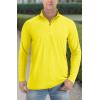 imageTACVASEN Mens Long Sleeve Athletic Shirts 14 Pullover Zip Sun Protection Rash Guard UPF 50 Outdoor Running TShirts24yellow