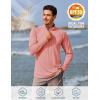 imageTACVASEN Mens Long Sleeve Athletic Shirts 14 Pullover Zip Sun Protection Rash Guard UPF 50 Outdoor Running TShirts27grey Pink
