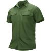 imageTACVASEN Fishing Shirts for Men Cool Hiking Shirt Button Up Short Sleeve SPF UPF 50 Sun Shirt Quick Dry for TacticalArmygreen