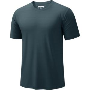 imageTACVASEN Mens Lightweight Athletic TShirts Quick Dry Workout Gym Tops Short Sleeve Running Tee Shirt Performance ActivewearDark Green