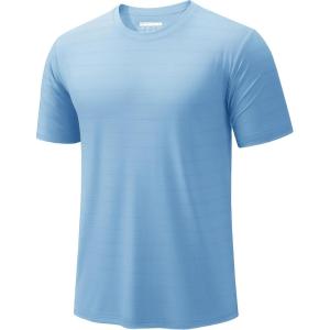 imageTACVASEN Mens Lightweight Athletic TShirts Quick Dry Workout Gym Tops Short Sleeve Running Tee Shirt Performance ActivewearSky Blue