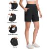 imageTACVASEN Womens 7 High Waisted Hiking Golf Shorts Lightweight Stretch Athletic Shorts Summer Outdoor with Zipper PocketsBlack