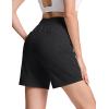 imageTACVASEN Womens 7 High Waisted Hiking Golf Shorts Lightweight Stretch Athletic Shorts Summer Outdoor with Zipper PocketsBlack
