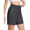imageTACVASEN Womens 7 High Waisted Hiking Golf Shorts Lightweight Stretch Athletic Shorts Summer Outdoor with Zipper PocketsDarkgrey