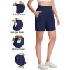 imageTACVASEN Womens 7 High Waisted Hiking Golf Shorts Lightweight Stretch Athletic Shorts Summer Outdoor with Zipper PocketsNavy